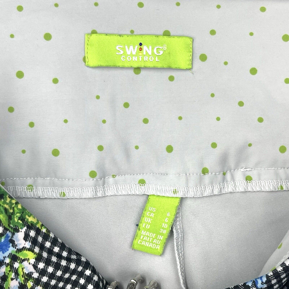 Swing Control Gingham Botanical Pull On Golf Skort Size 6 Preppy Clueless - Picture 7 of 13
